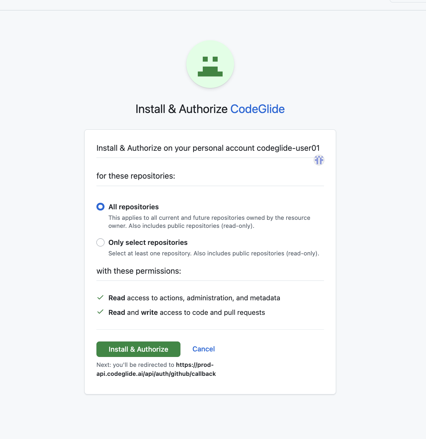 Step 2: GitHub authentication